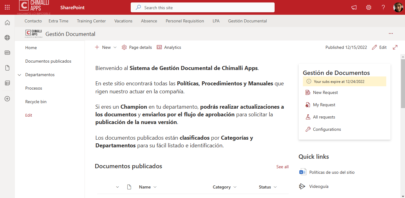 Gestión de la Documentación